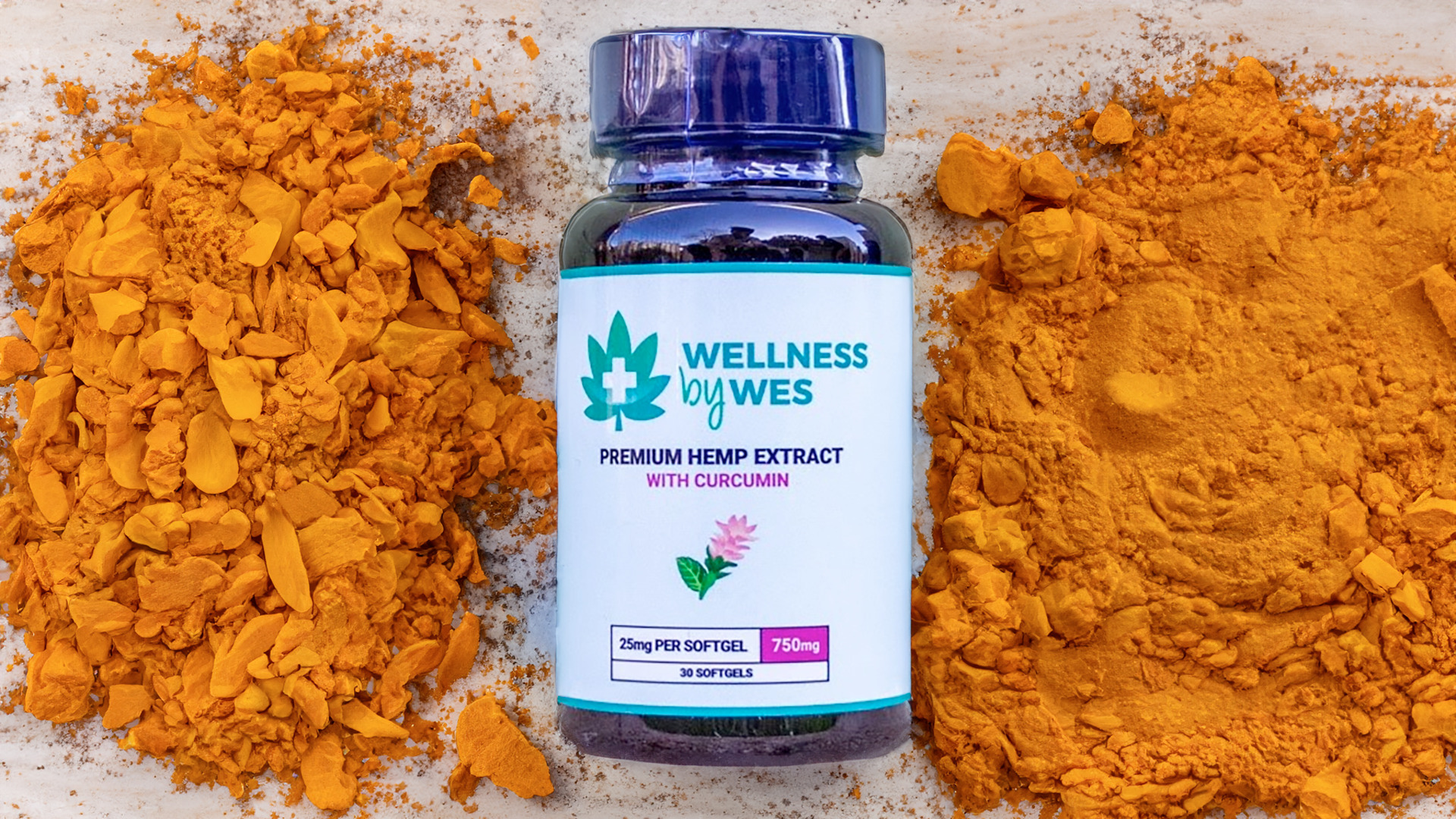 Wellness by Wes Pain Relief CBD Softgels with Curcumin